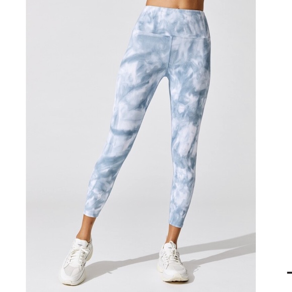 Carbon38 Pants - CARBON38 Tie-Dye Ribbed 7/8 Leggings